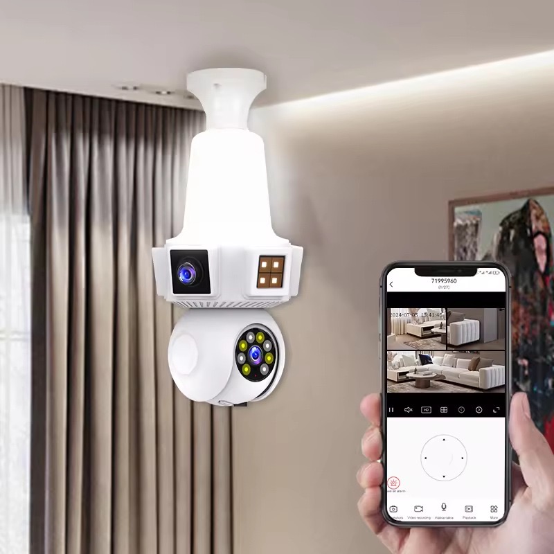 Home Security Flood Lights - 6MP V380pro APP Dual Lens Полноцветная