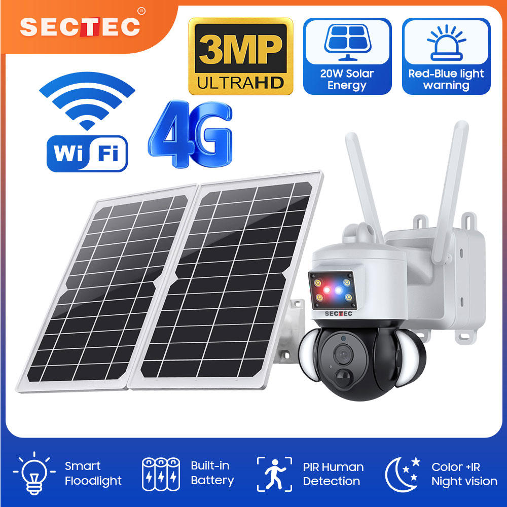 Home Security Flood Lights - SECTEC 20 Вт солнечная батарея Красный