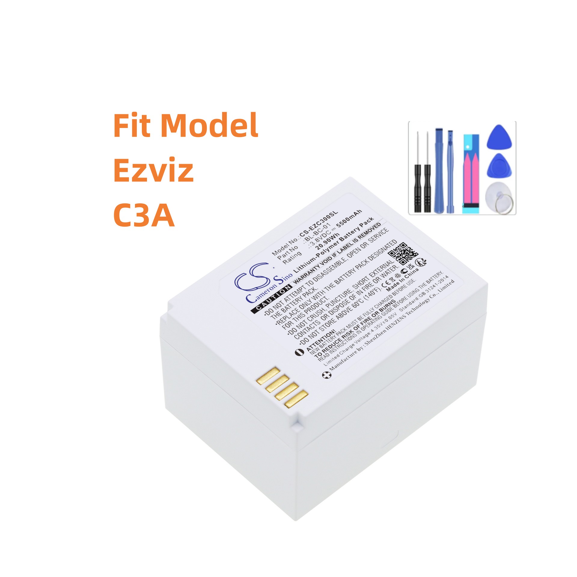 Home Security Battery Replacement - Сменная батарея для Ezviz: BL-BC-01, C3A,